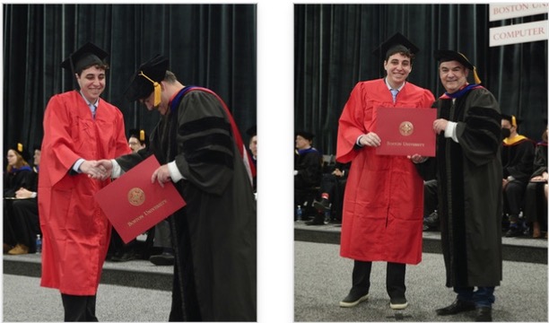 Levi graduating in Computer Science from Boston University